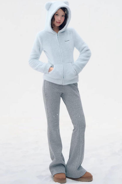 Sky Blue Teddy Bear Jacket Set-Up