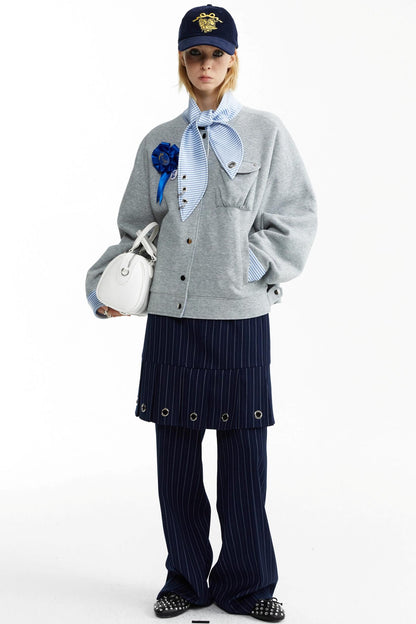 Rabbit Collar Sweatshirt Jacket