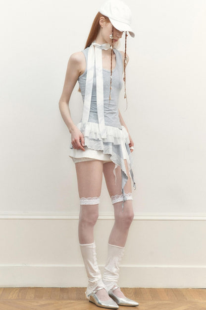 Black White Silk Tie