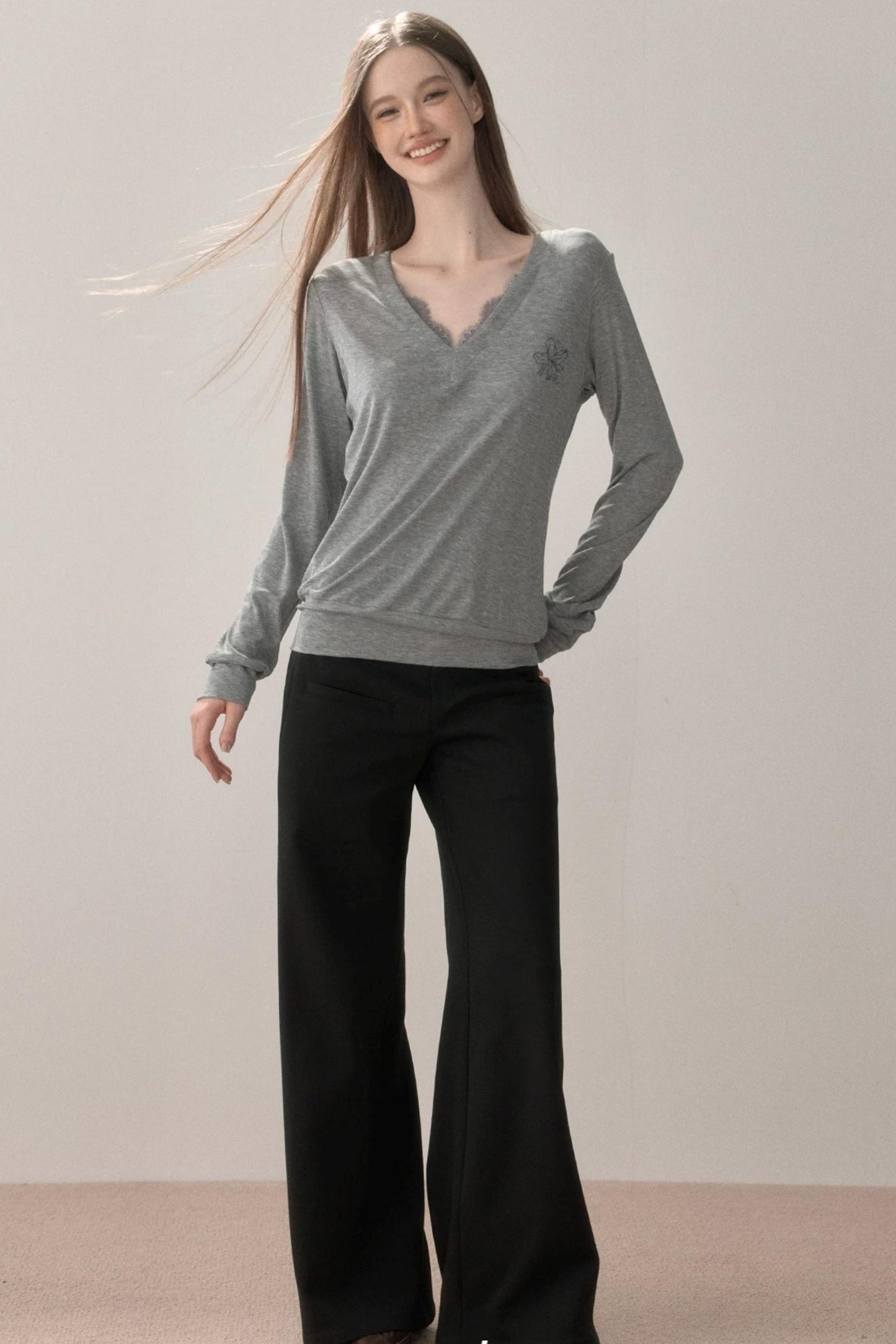 Retro Lace Splicing Pants