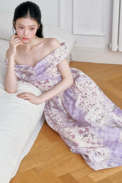 Purple Mist Off-Shoulder Dress