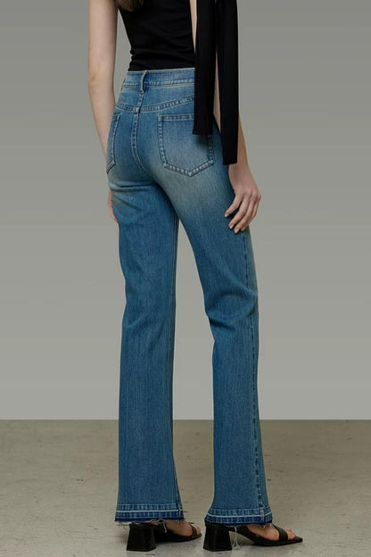 French Flared Denim Pants