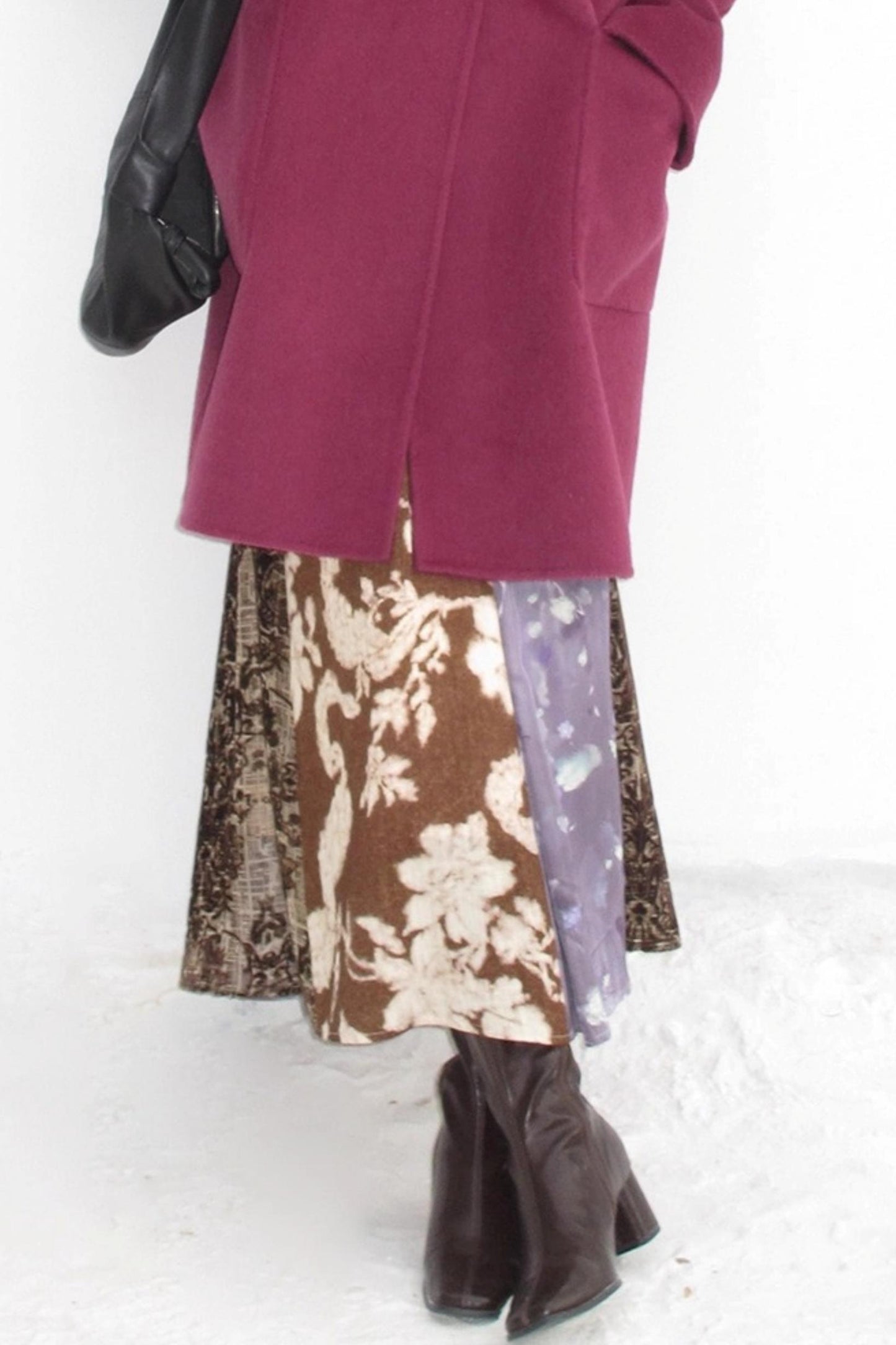 Retro Jacquard Taro Purple Skirt