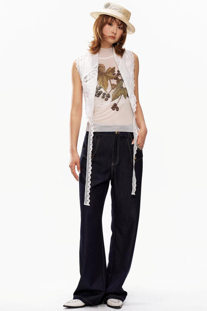 Grape Print Mesh Vest