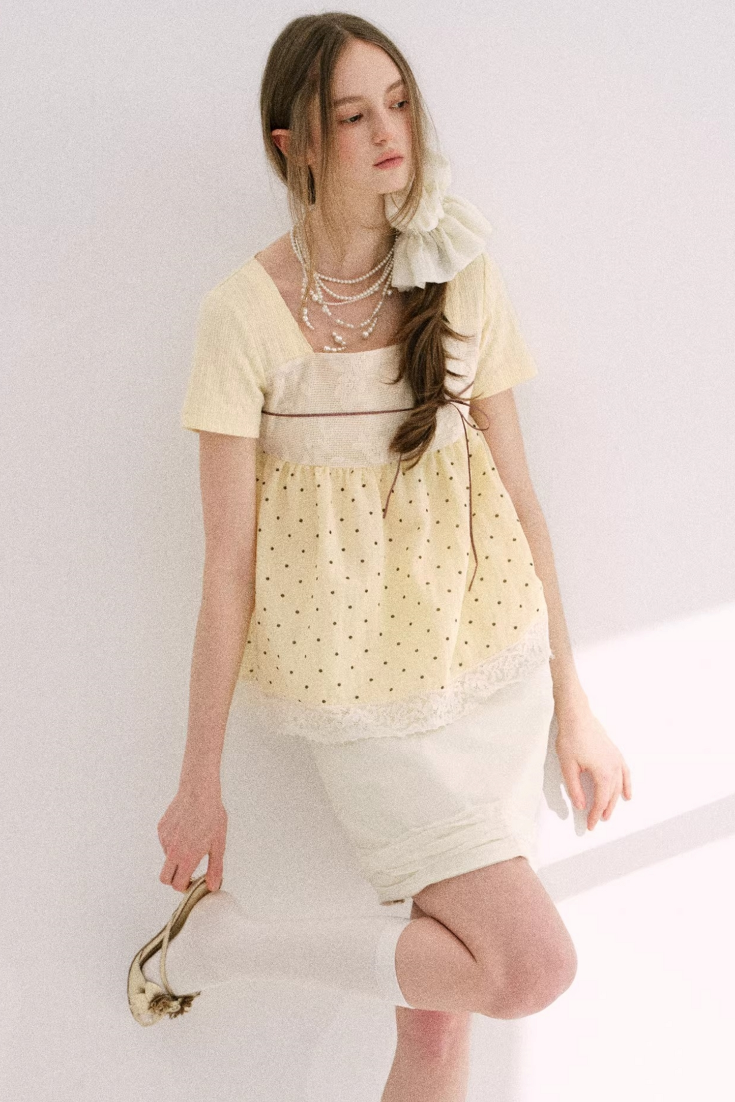 Retro French Babydoll Top