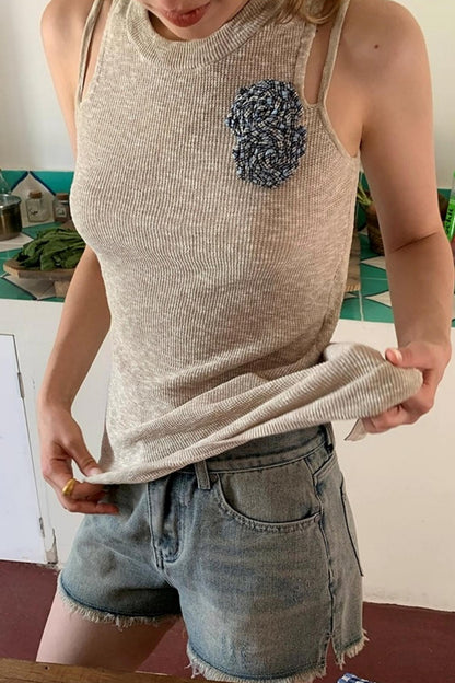 Round Neck Back Cut Camisole