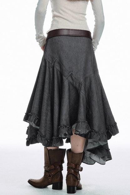 Versatile Solid Color Long Skirt