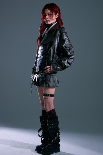 Vintage Distressed Printed Shawn Jacket