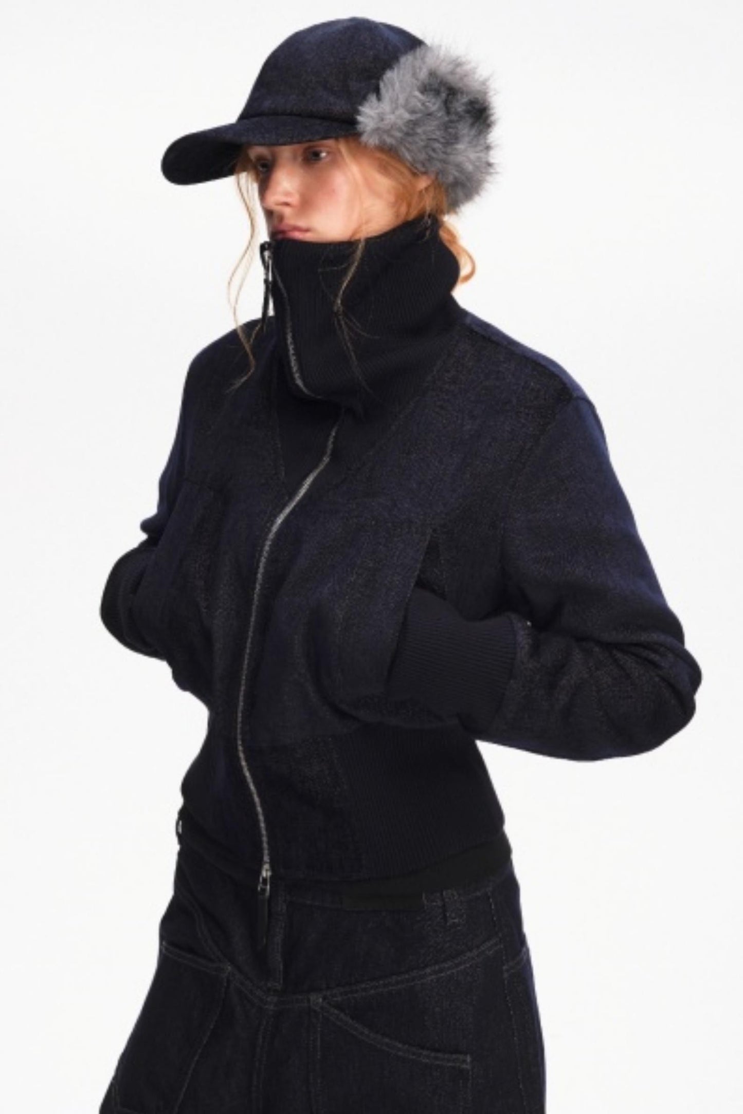 Furry Baseball Cap with Ear Protection