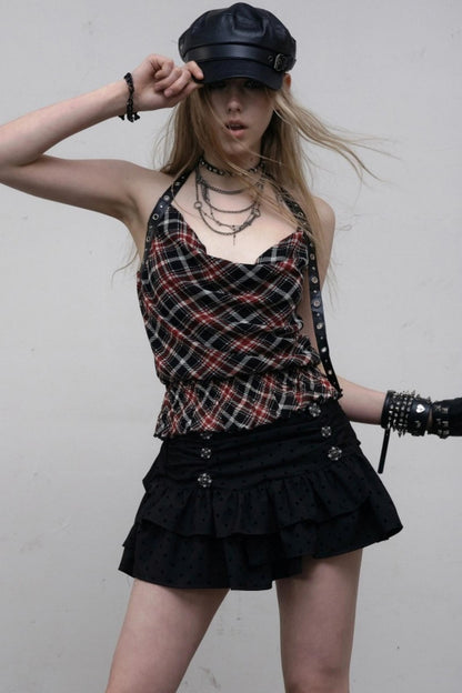 Punk Silhouette Strap Top