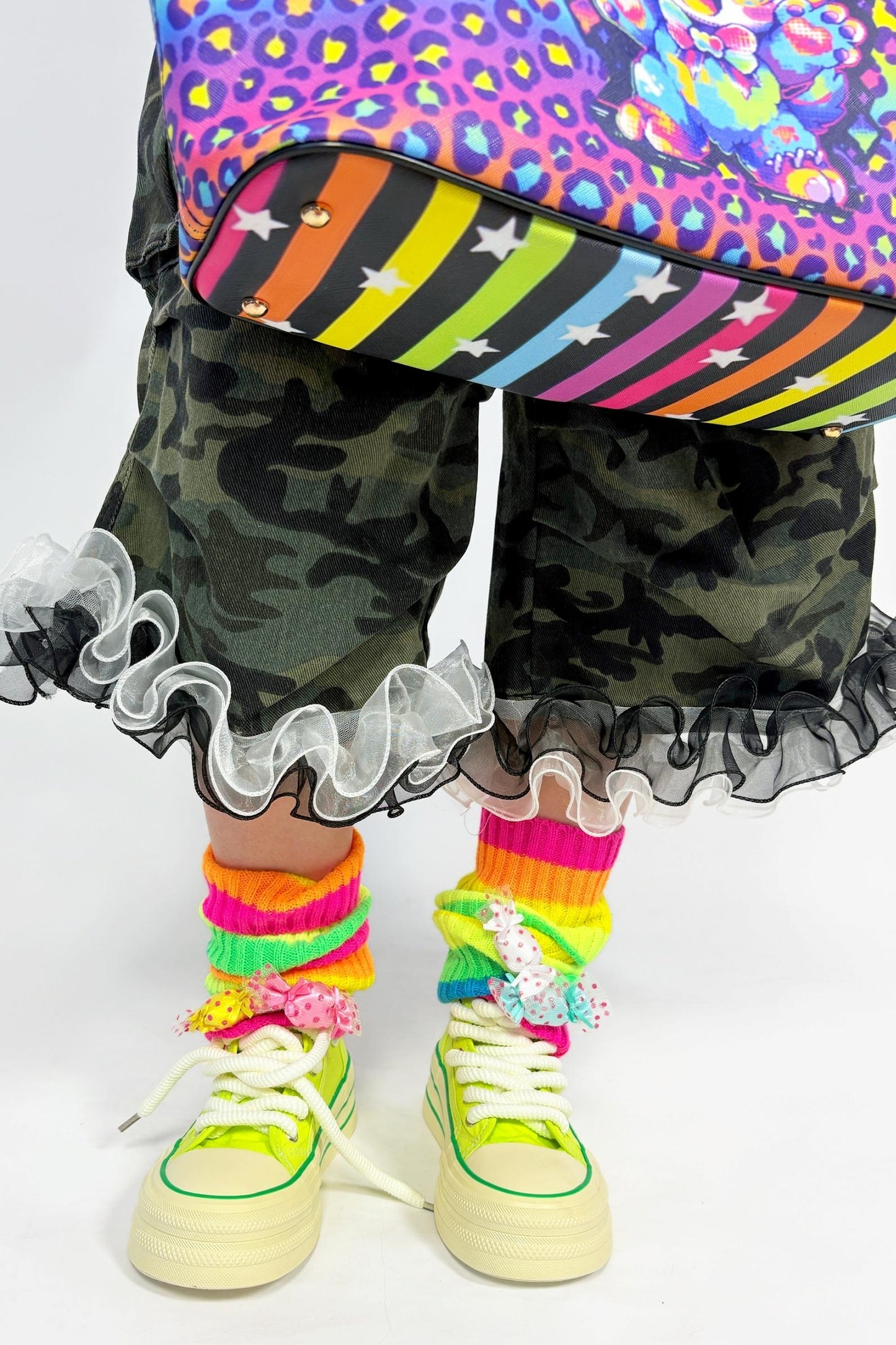 Dopamine Rainbow Stripe Leg Sleeve Sock