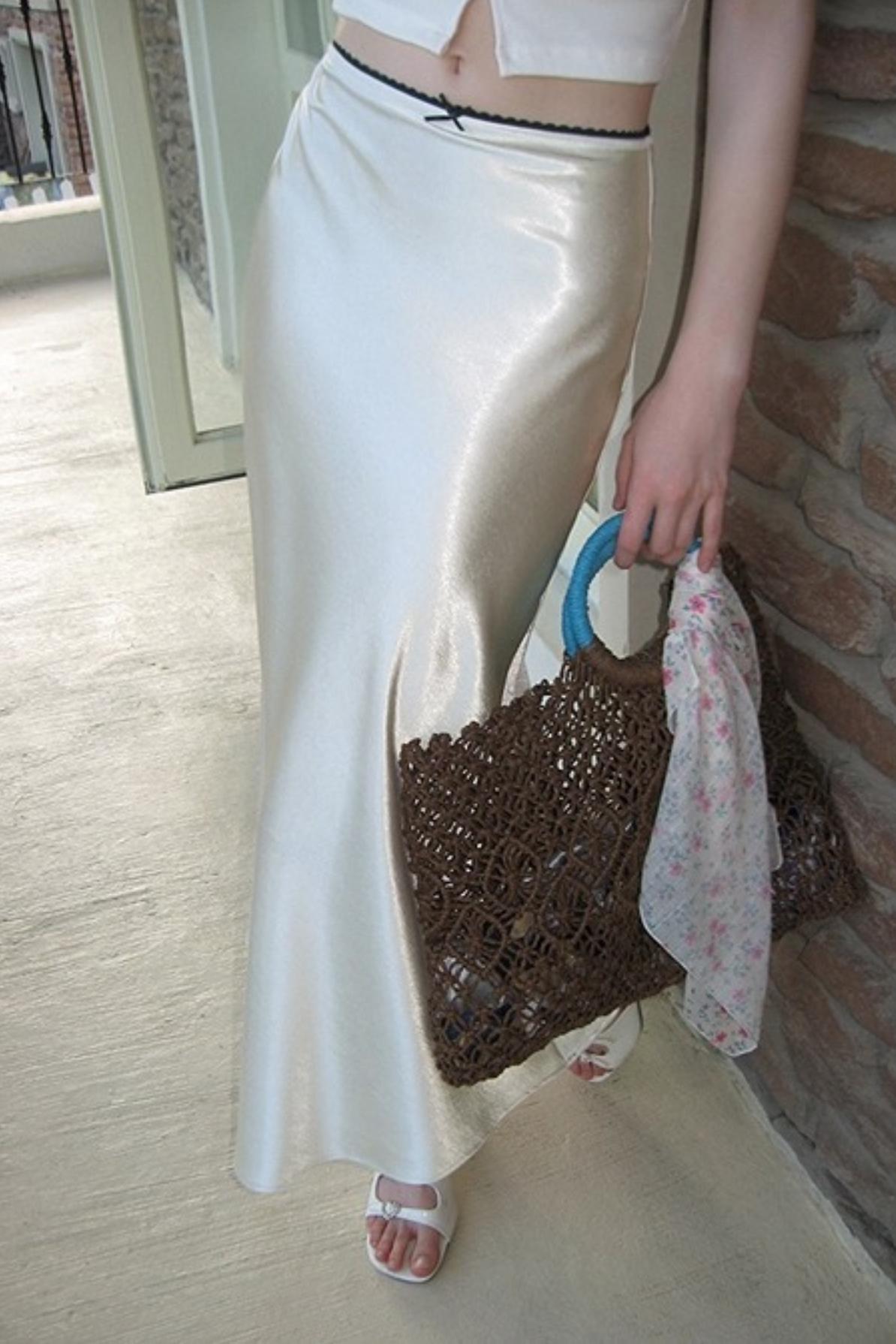 Uena Satin Lace Bow Skirt