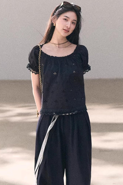 Lyocell Linen Lace Pants