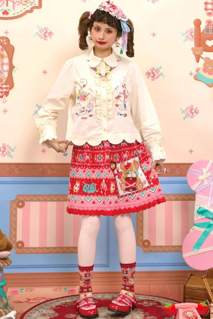 Fair Isle Knitted Lace Skirt