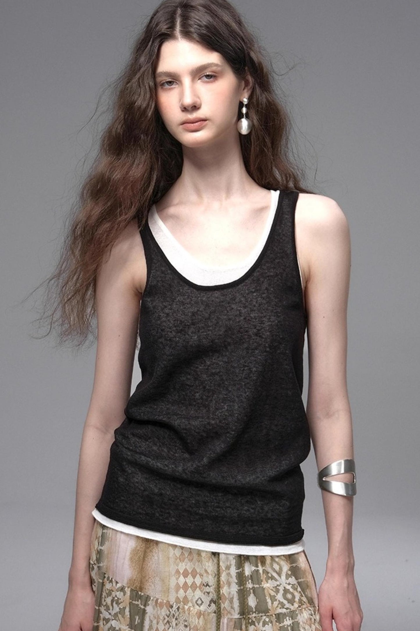 Tri-Color Linen Vest