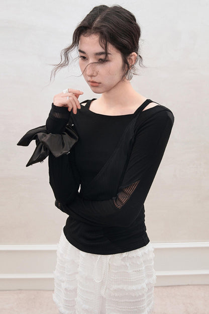 Sheer Lace Slim T-Shirt