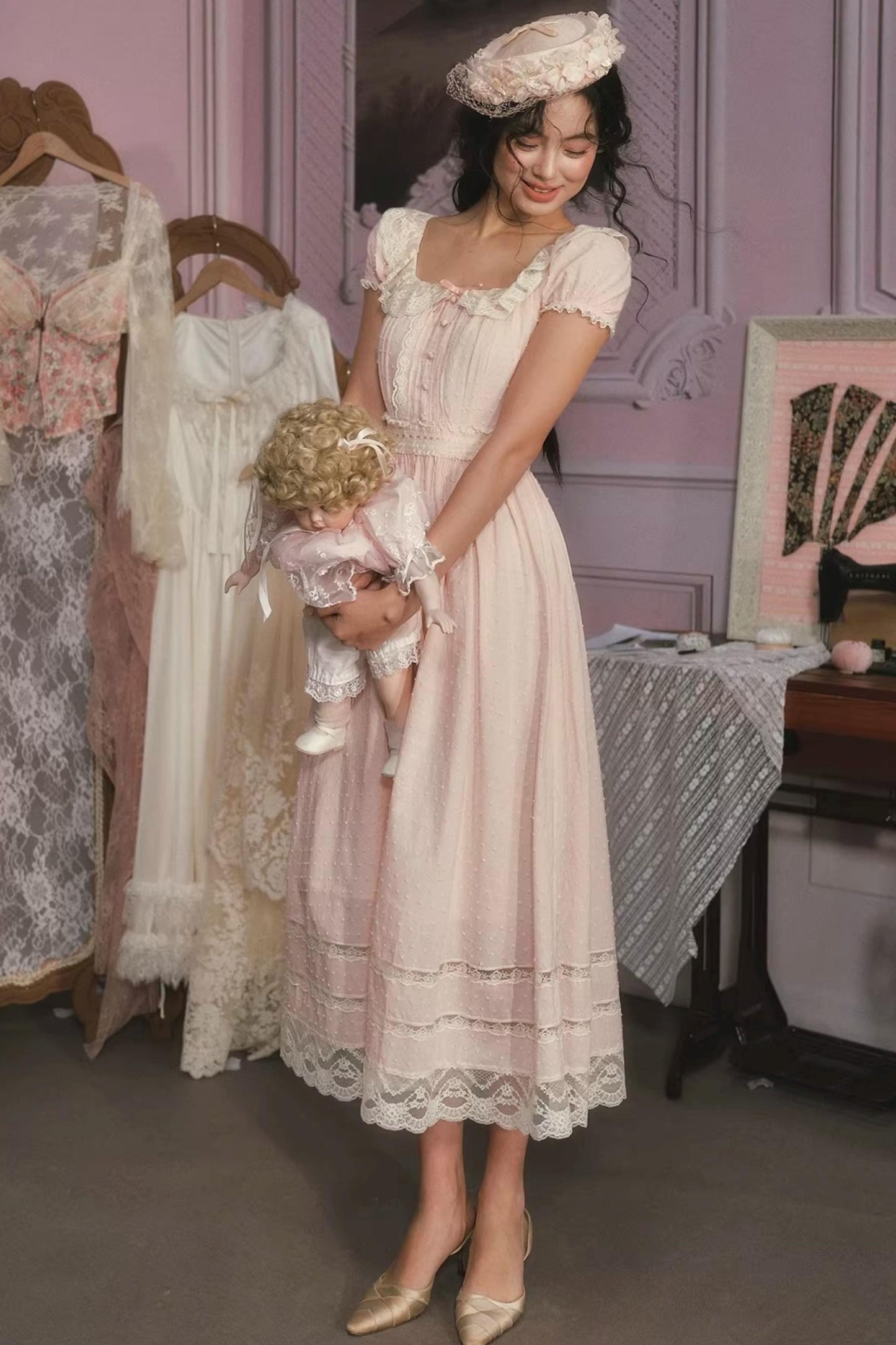 Pink Lace Princess Dress