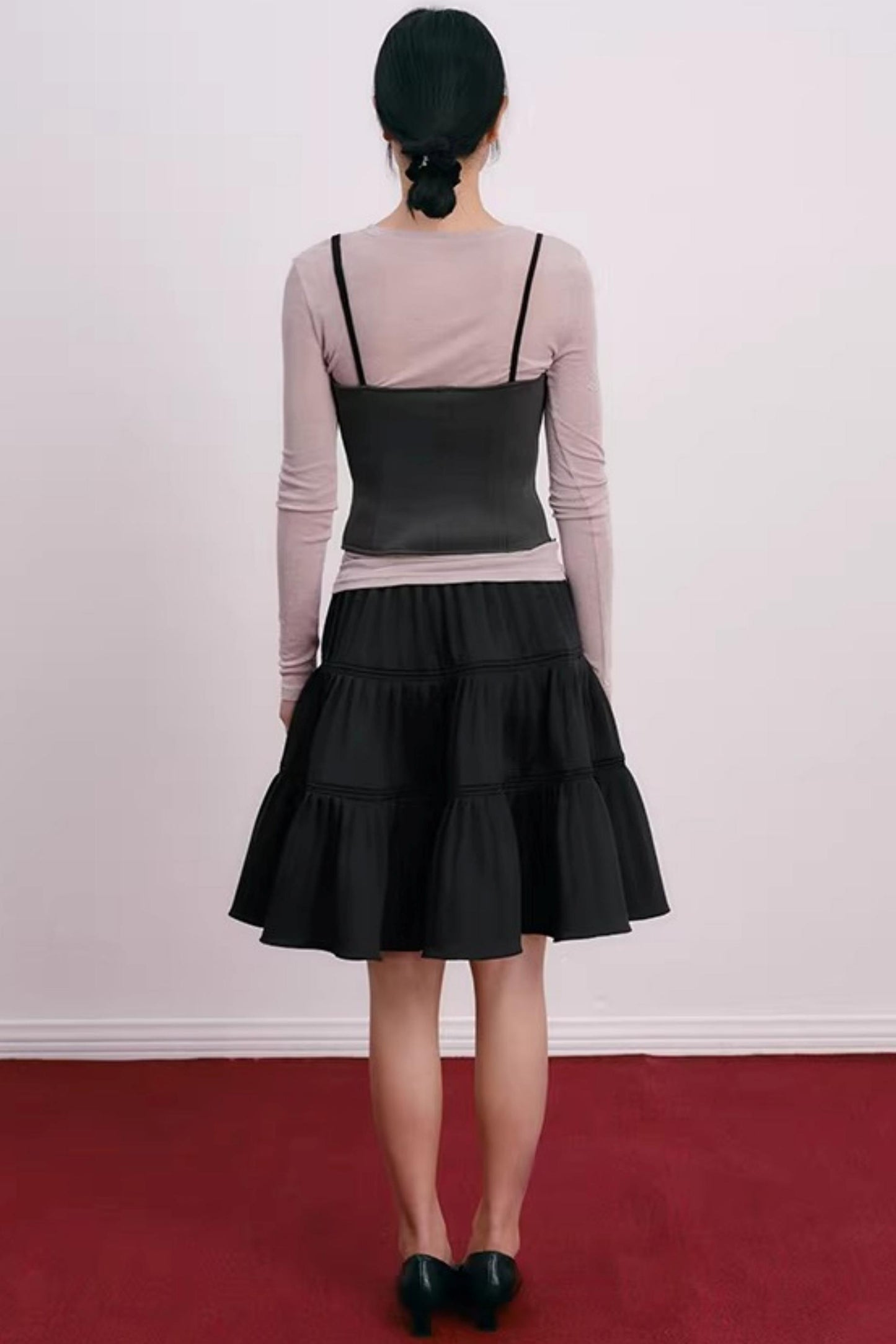 Romantic Pleated Flower Skirt