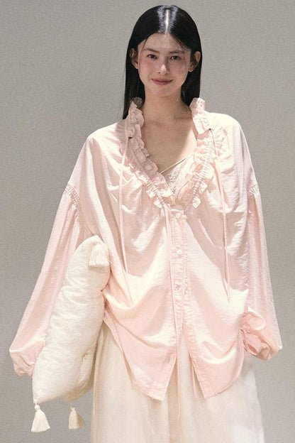 Sweet Imagination Micrometallic Loose Shirt Top