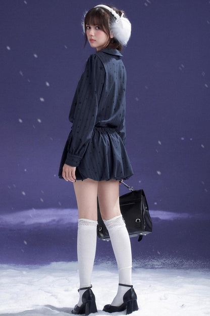 Dark Night Blue Bud Dress Set-Up