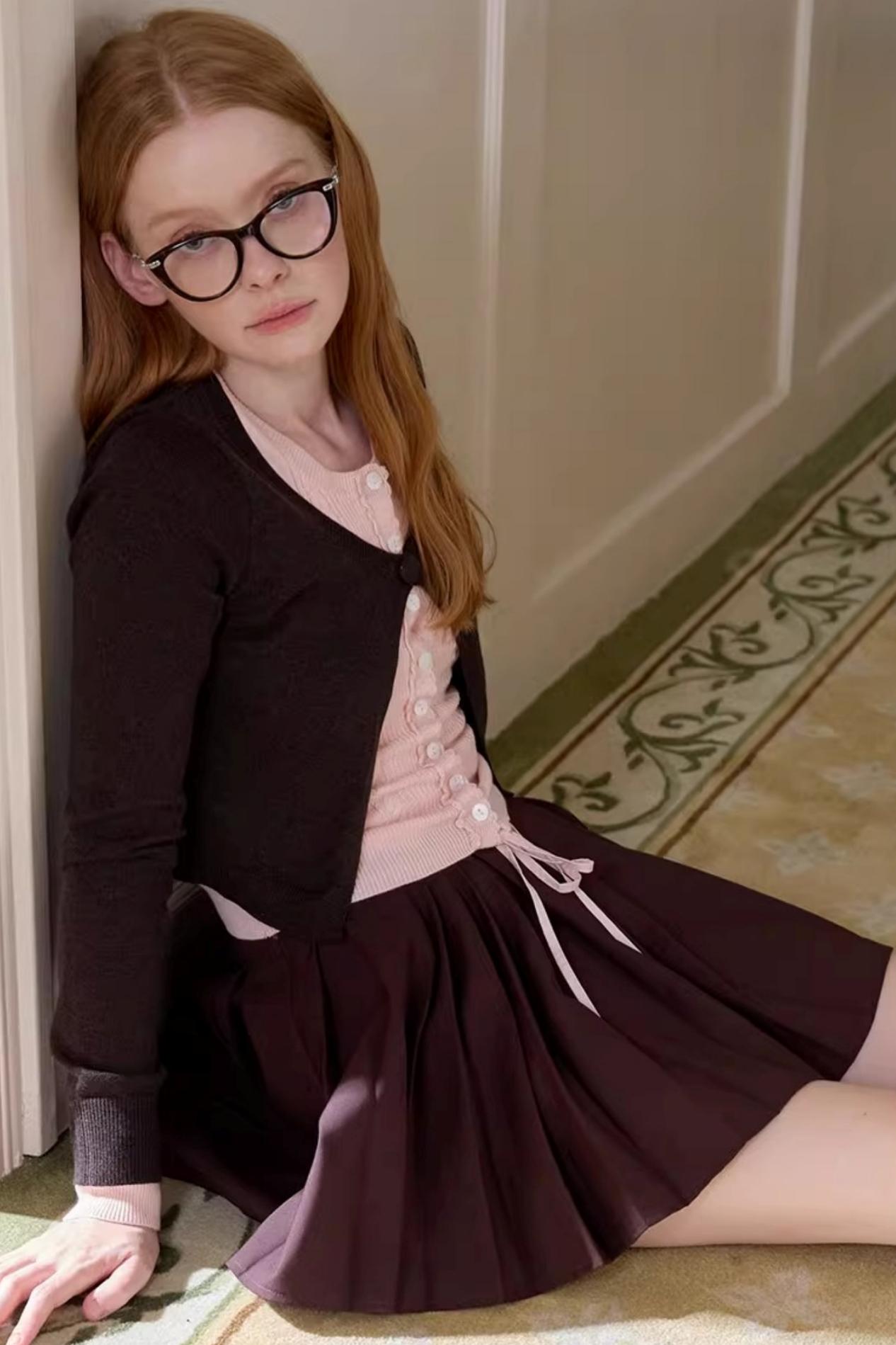 Spliced Waist Collegiate Skirt