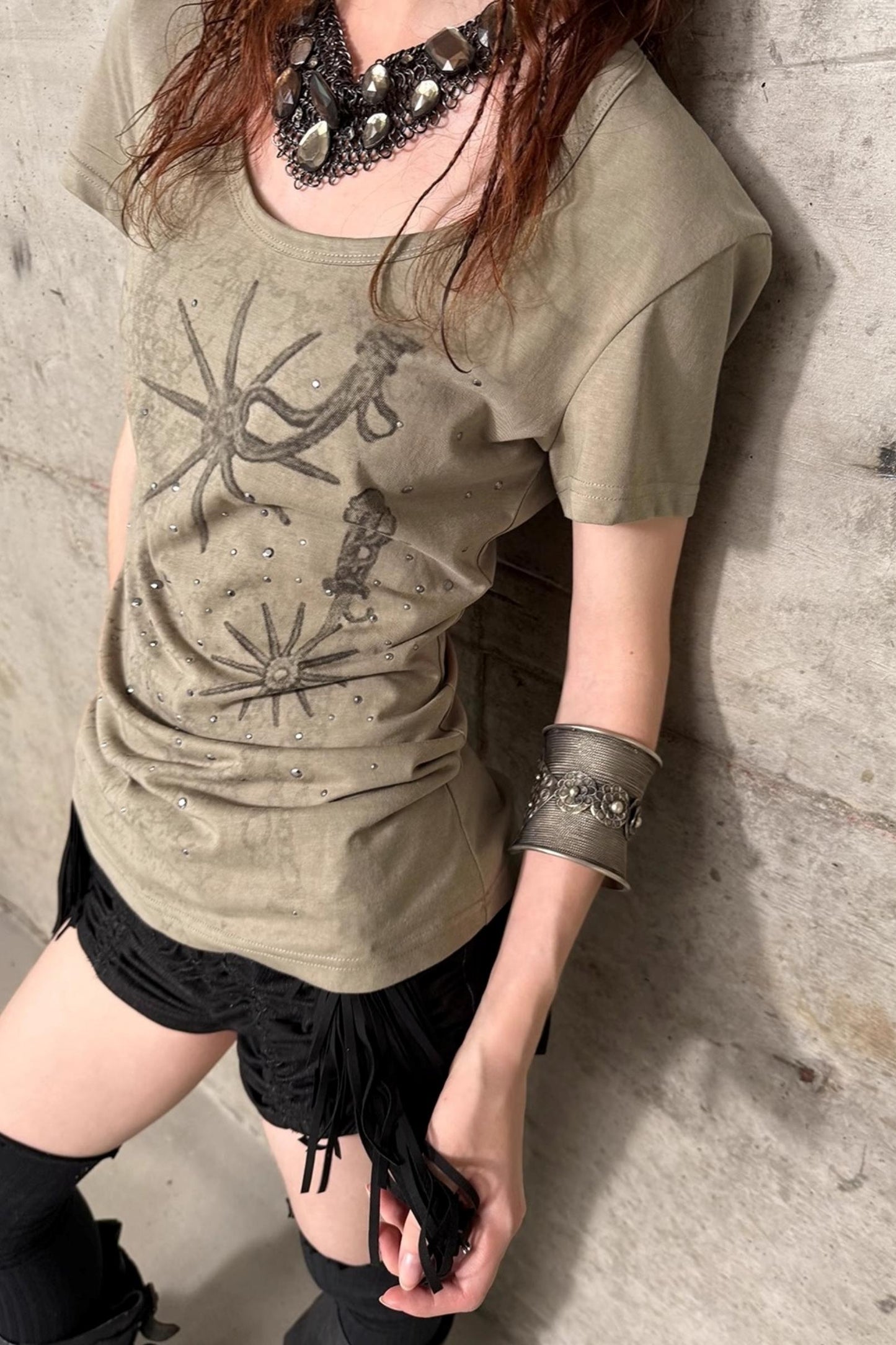 Western Rhinestone Basic Tee