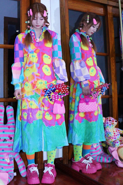 Colorful Playful Print Dress