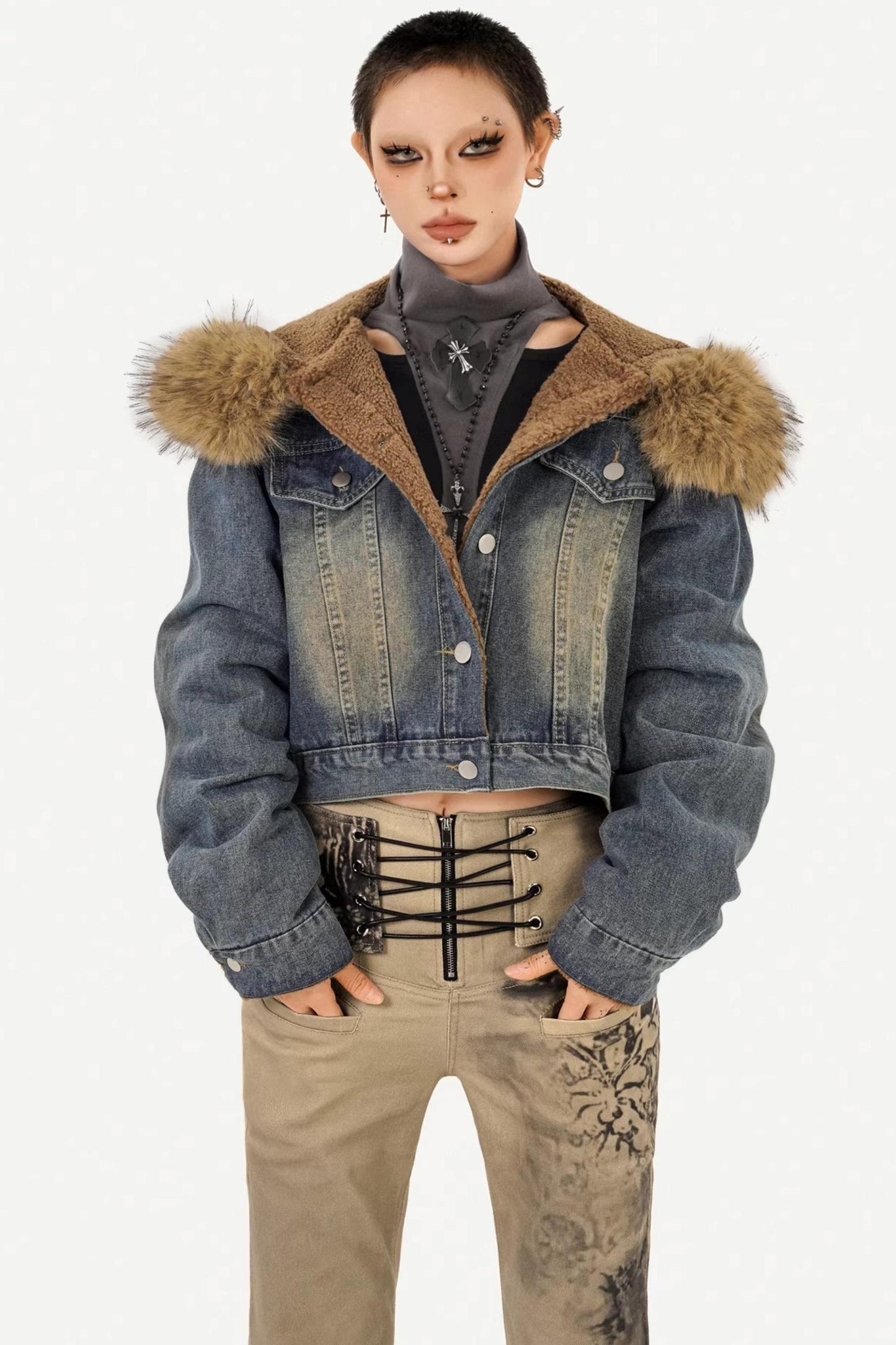 Retro Hooded Denim Jacket