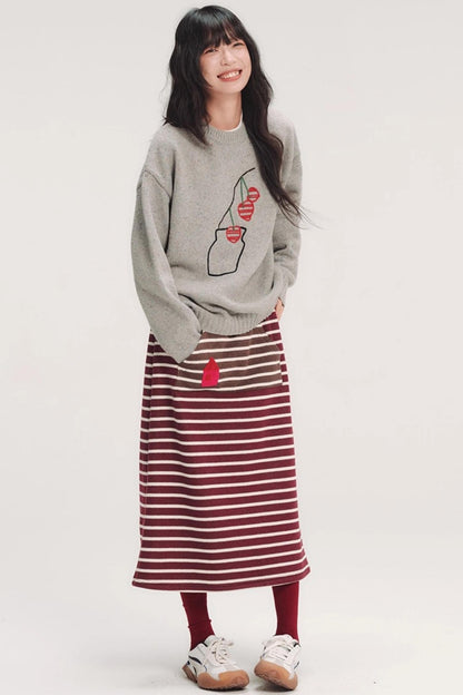 Colorful 3D Embroidery Skirt