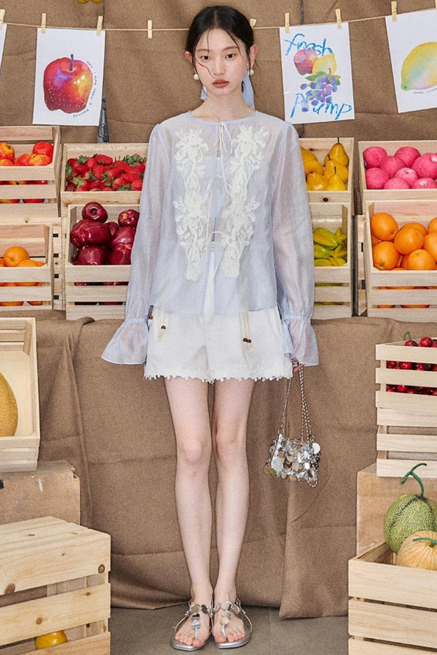 Tencel Lace Patchwork Shorts