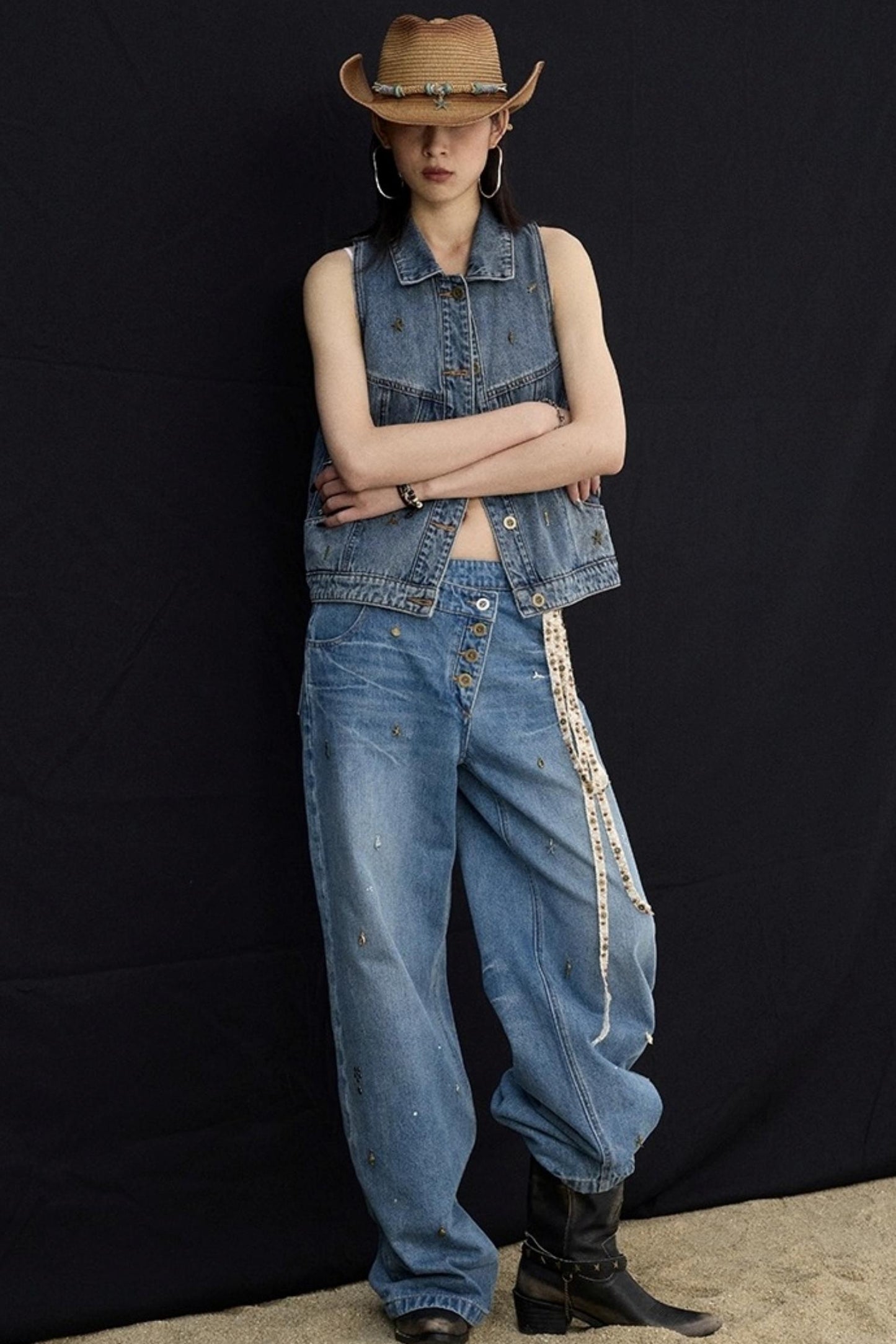 Ocean Blue Denim Vest