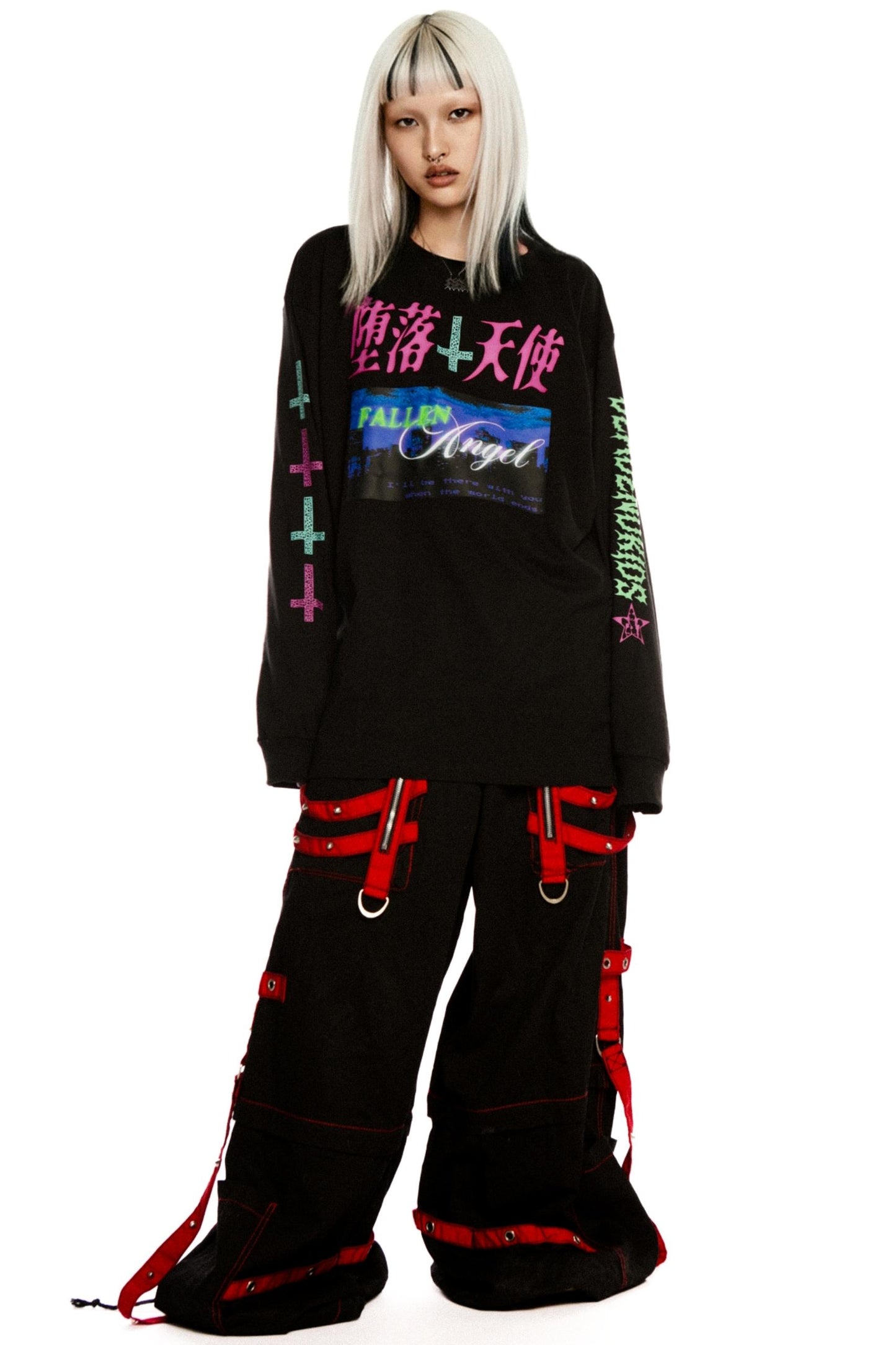 Fallen Angel Print Retro Top