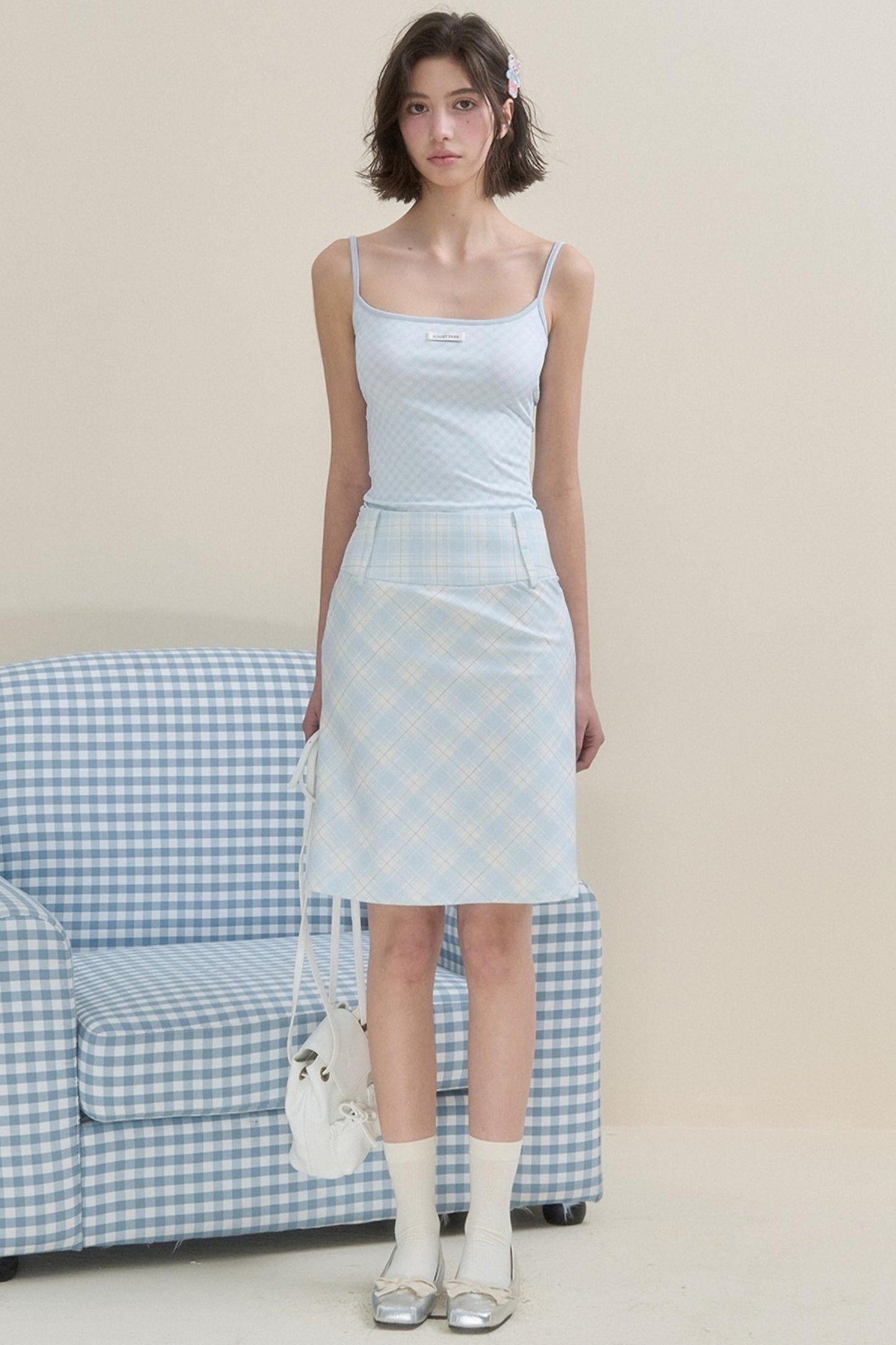 Casual Check Pattern Skirt