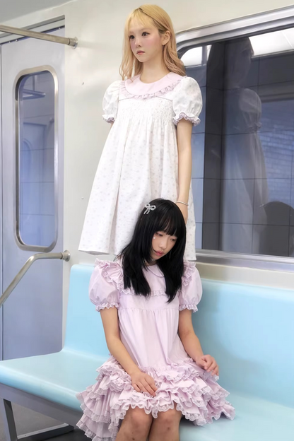 Light Purple Lace Tiered Dress