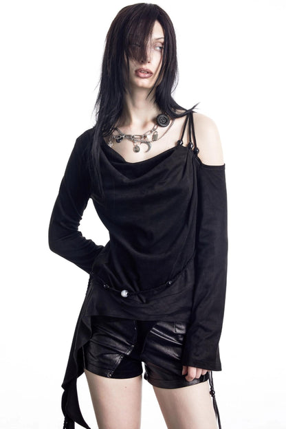 Pearl Beaded Off-Shoulder Top