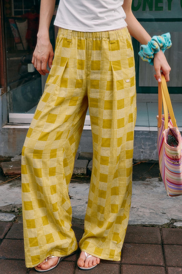 Cool Plaid Wide Leg Pants