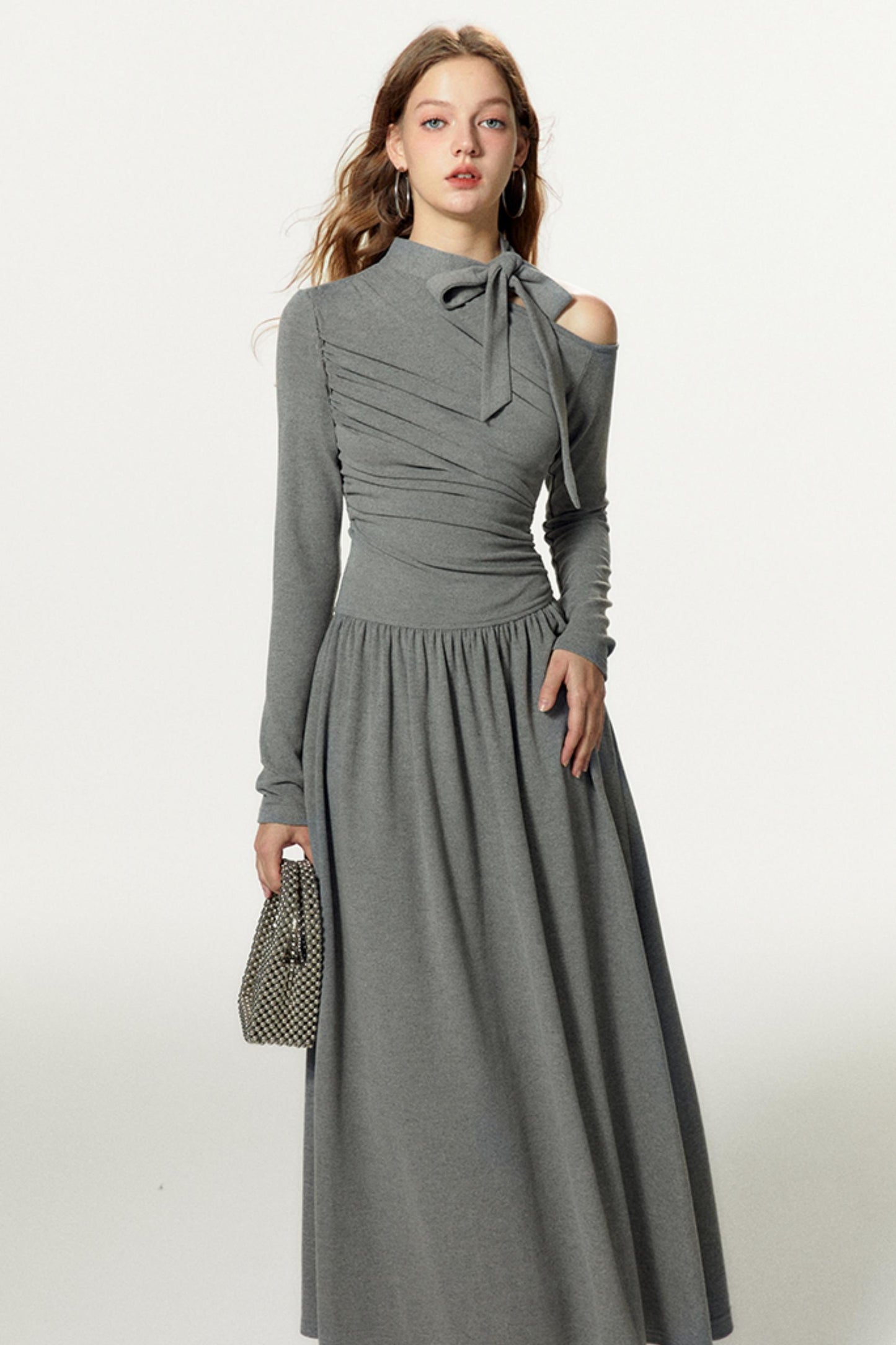 Elegant A-Line Long Sleeve Dress