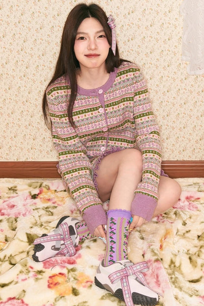 Knitted Cardigan With Skirt Set-Up