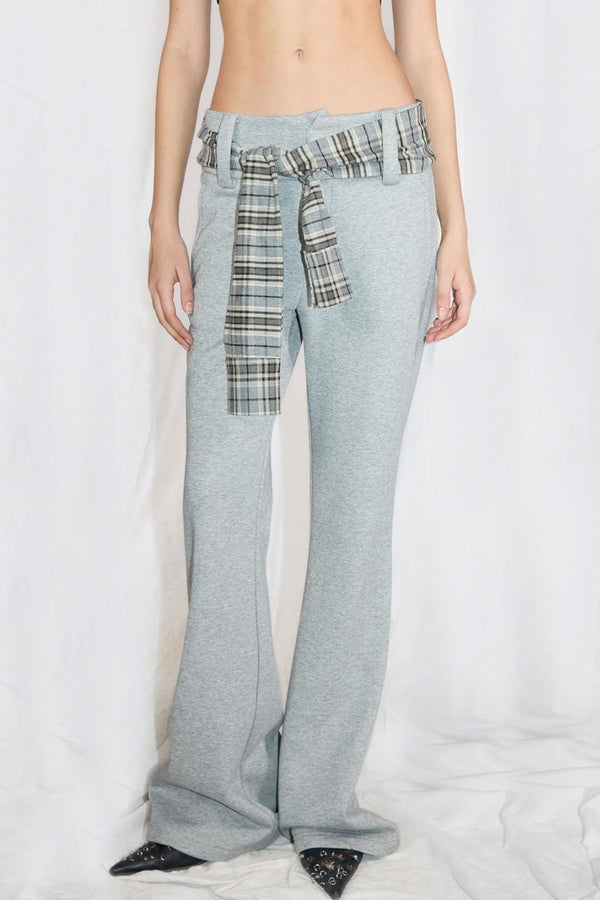 Lattice Split-Leg Wide Sweatpants
