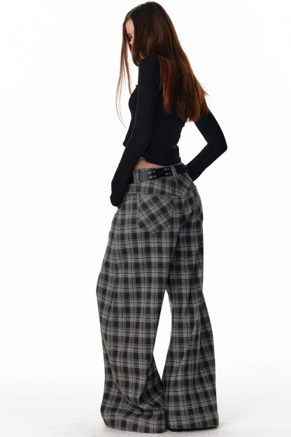 Retro Plaid Fleece Lined Sweatpants