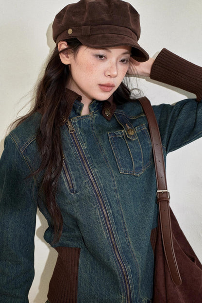 Vintage Denim Cropped Jacket Set-Up