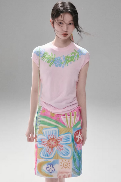 Little Horse Jacquard Cotton Top