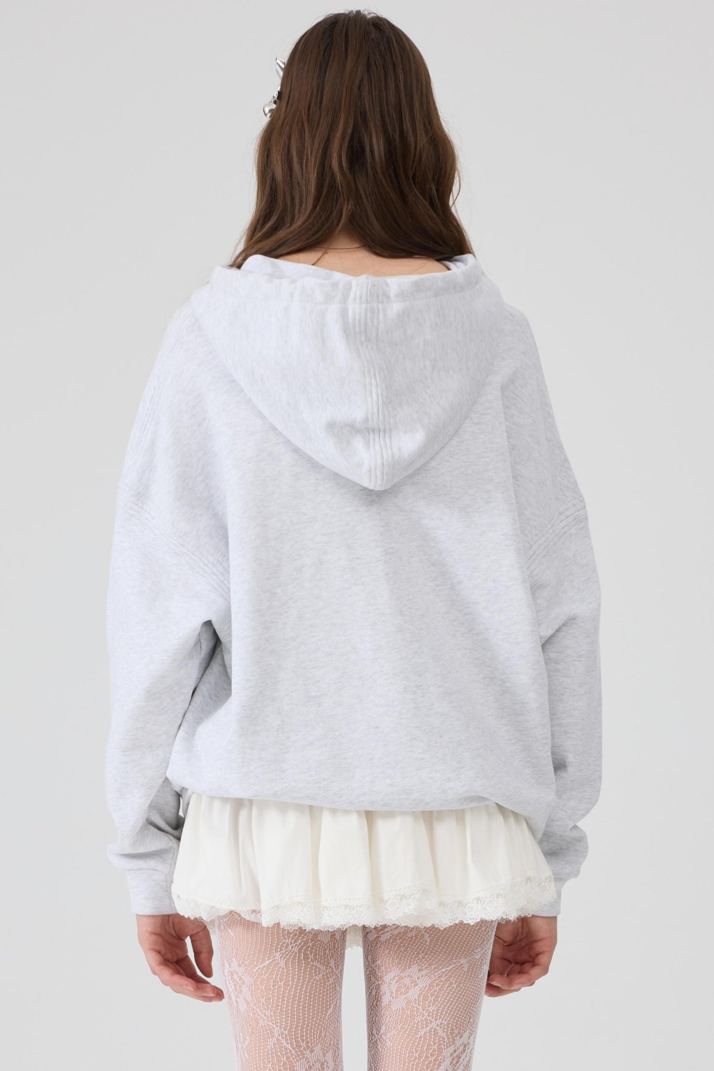 Mist Gray Print Sweatshirt Top