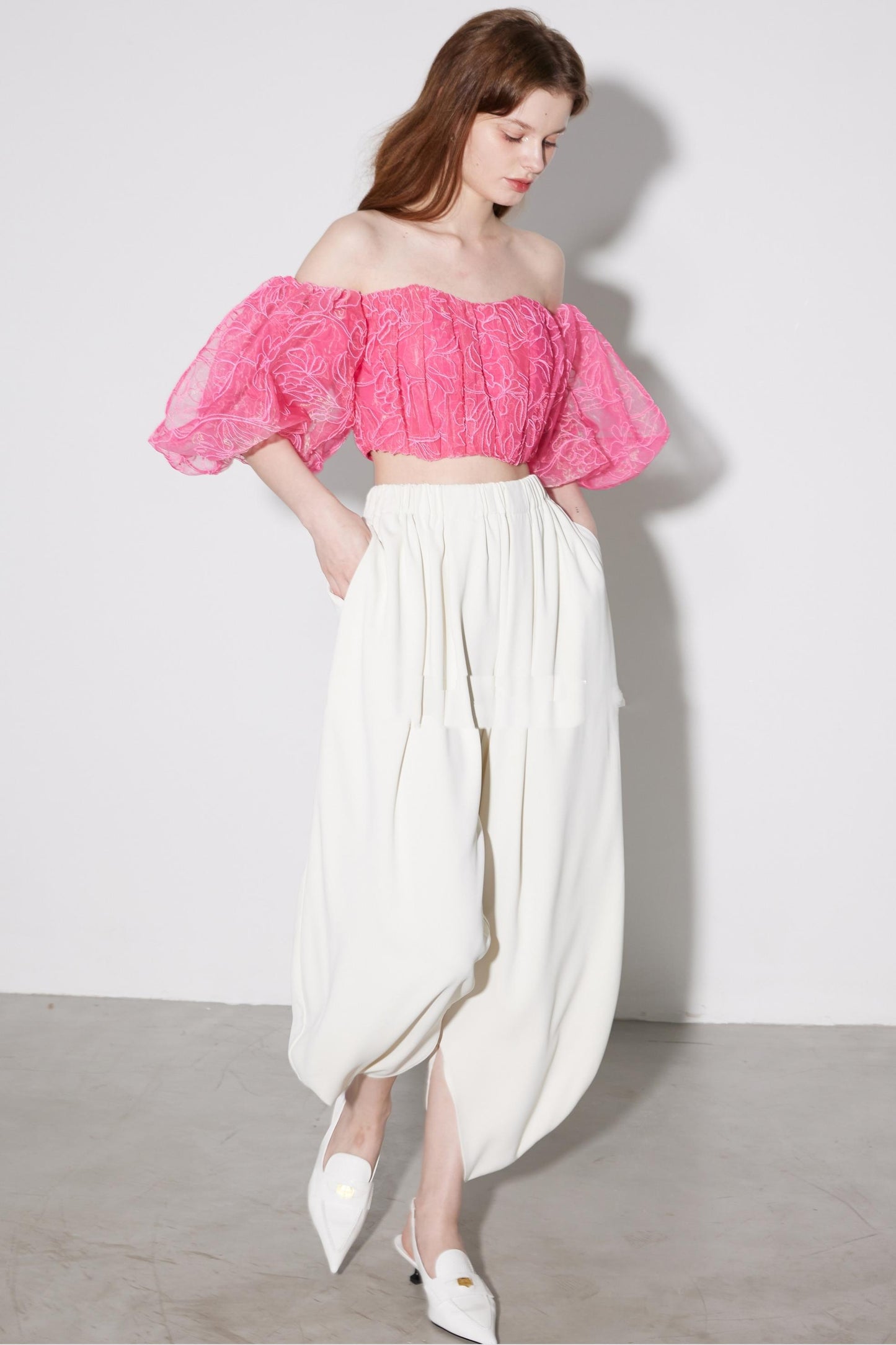 Pink Floral Crop Top