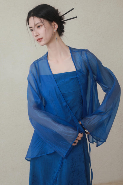 Blue Mesh Tie Sun Shirt