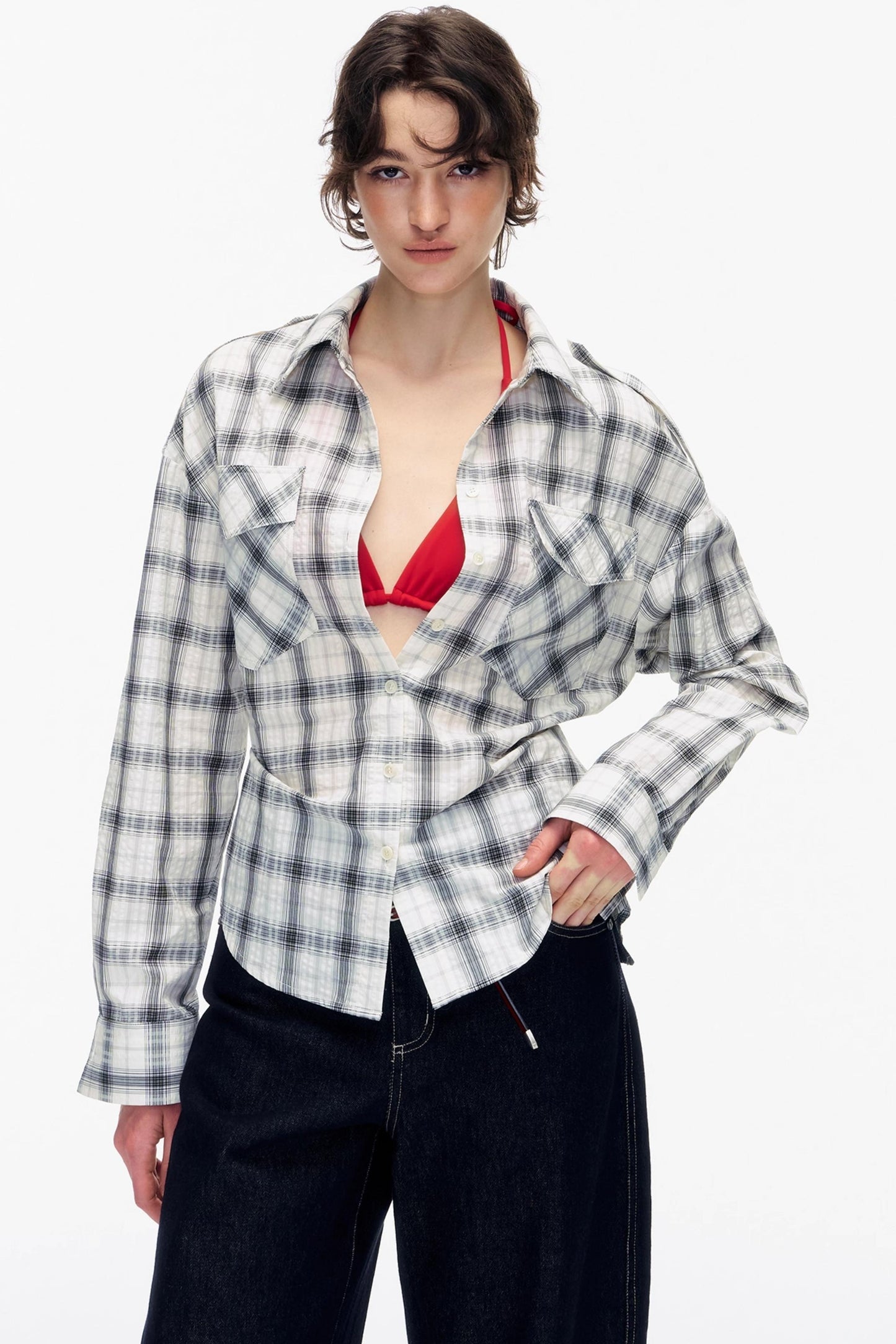 Pose Silhouette Plaid Shirt