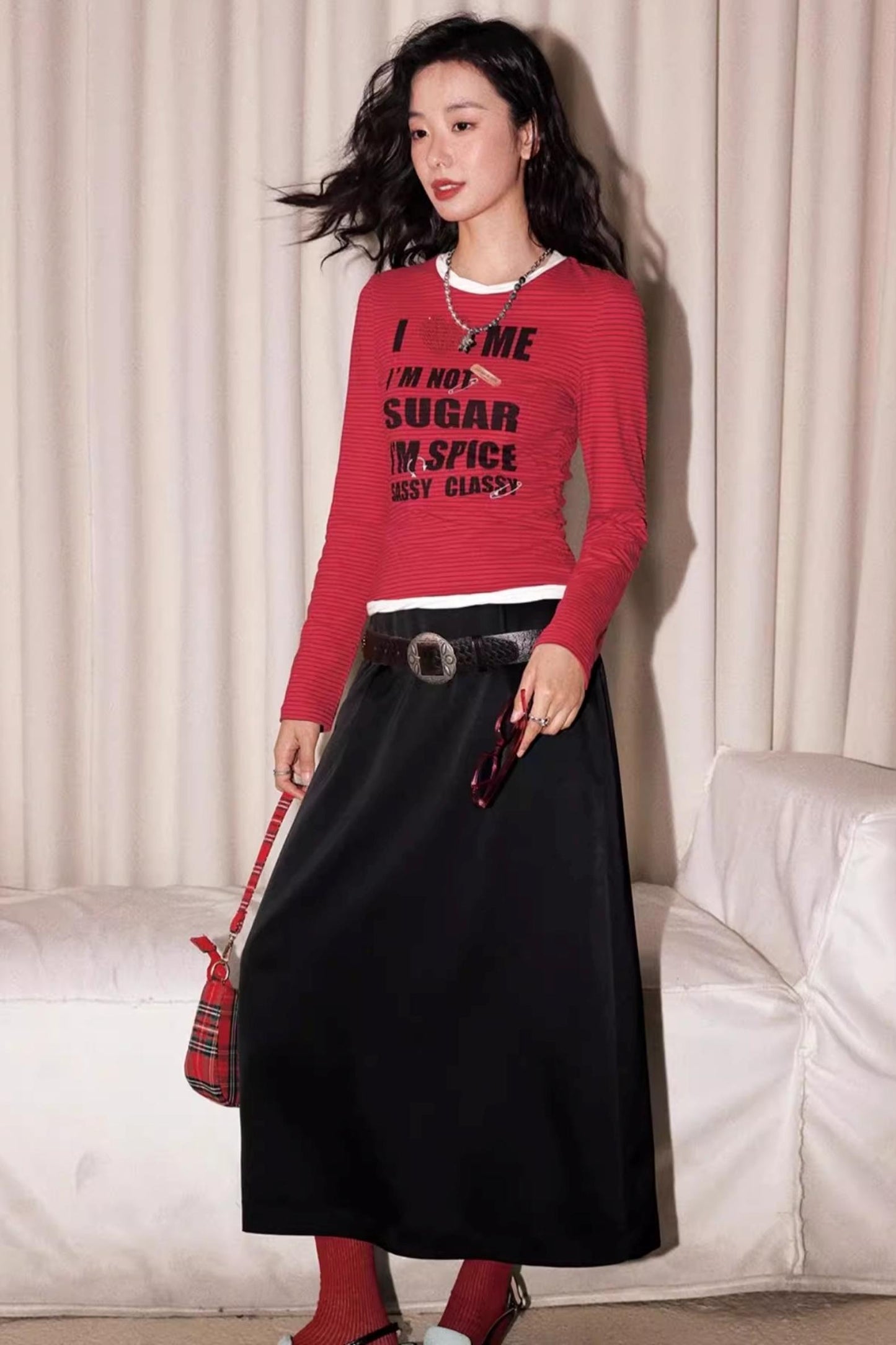 Slim Fit Long-Sleeve Striped Top