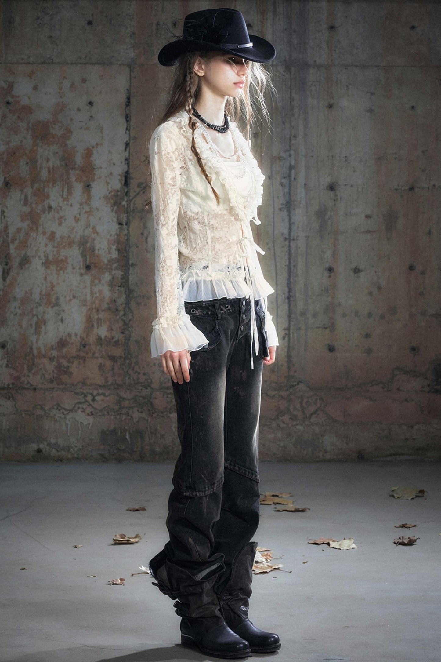 Patchwork Distressed Pants