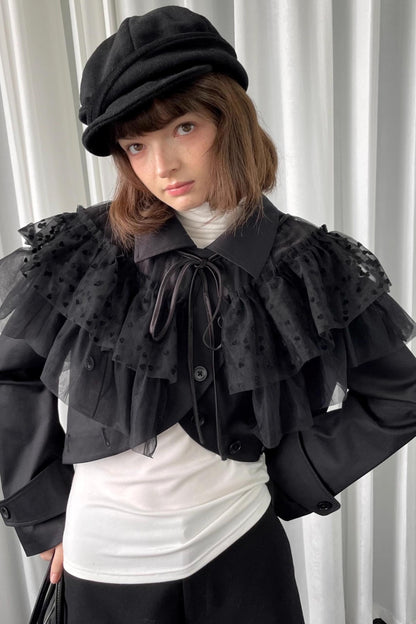 Deodorizing Mesh Lace-Up Shawl Cape