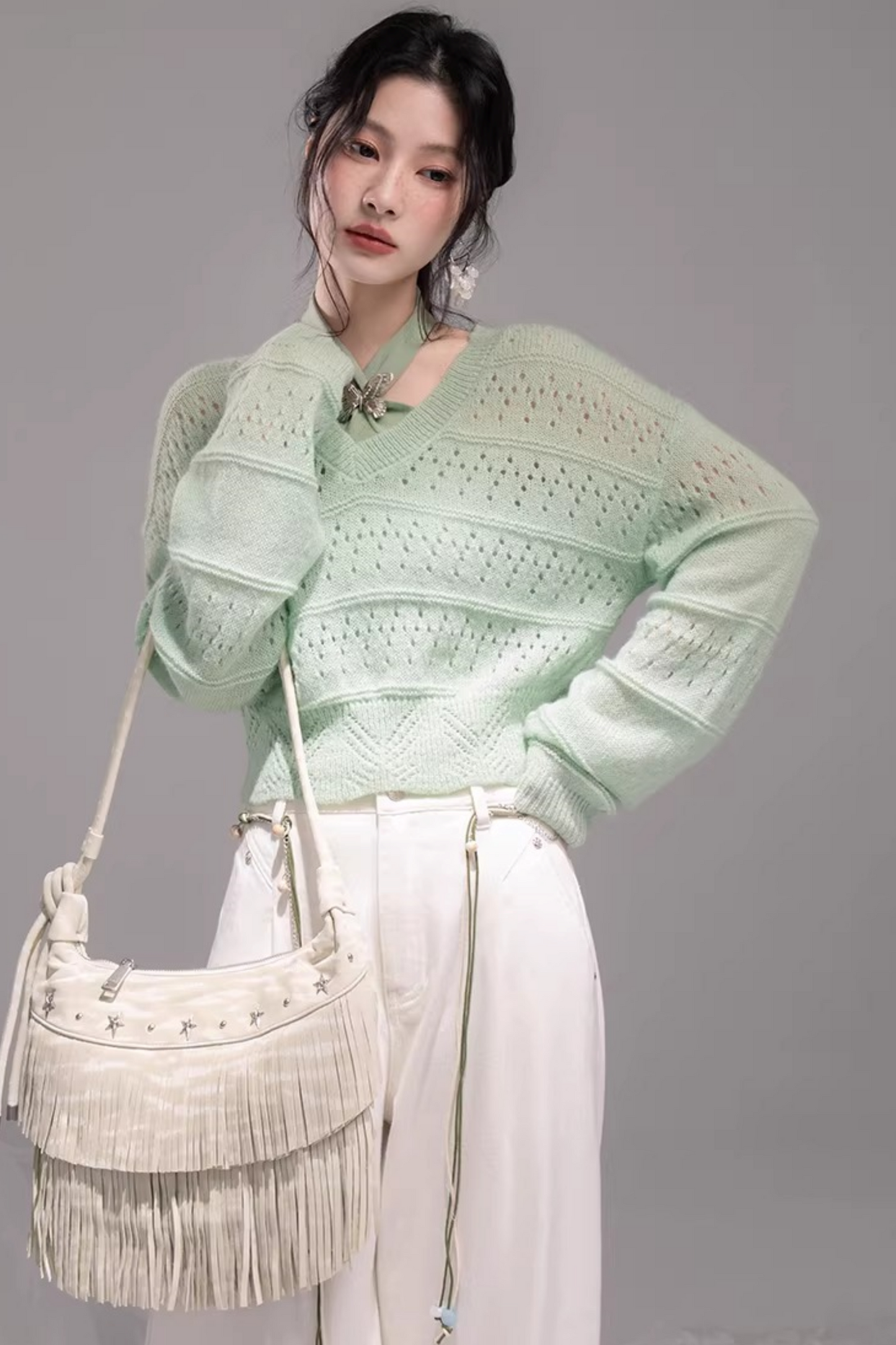 Stone White Lyocell Jeans Set